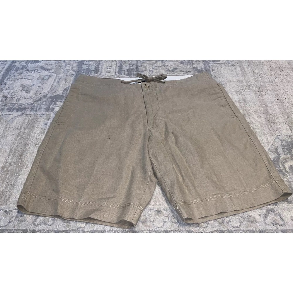 Banana Republic Shorts Mens Sz‎ 36 Beige Chino Linen Blend Short Casual